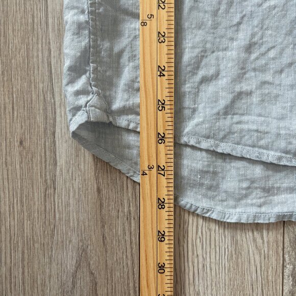 Michael Kors Linen Light Blue Button Down Shirt Mens Medium Preppy Vacation - Picture 8 of 16